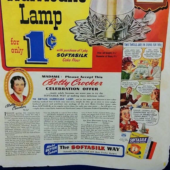Betty Crocker Hurricane Lamp Ethyl Gasoline Corp Magazine Advertisement Print Ad - Picture 3 of 6